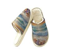 Mexpekil Beach Pearl Shell Pantofole da donna Memory Foam House Shoes, Multi, 38.5/39.5 EU