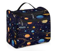 Mexpekil Beauty case da viaggio con pianeti, spaziale, universo, per donne e uomini, grande, impermeabile, per cosmetici, Multicolore, 10.2 x 6.5 x 9.2 inches, Beauty case
