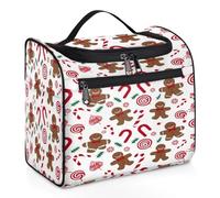 Mexpekil Beauty case da viaggio da appendere con 11 scomparti, dolcetti e dolci per le vacanze impermeabile, organizer da viaggio per accessori, shampoo, contenitori per articoli da toeletta, Dolci e