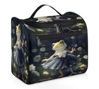 Mexpekil Beauty case da viaggio da appendere con 11 scomparti, graziosa principessa ranocchia, impermeabile, organizer da viaggio per accessori, shampoo, articoli da toeletta, Bella Principessa Rana