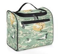 Mexpekil Beauty case da viaggio da appendere con 11 scomparti, gru tra le cime degli alberi in stile cinese, borsa cosmetica impermeabile organizer da viaggio per accessori shampoo contenitore