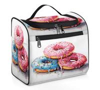 Mexpekil Beauty case da viaggio da appendere con 11 scomparti, macaron colorati dolci e cremosi, impermeabile, organizer da viaggio per accessori, shampoo, contenitori per articoli da toeletta,