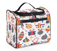 Mexpekil Beauty case da viaggio da appendere con 11 scomparti, ornamenti per le vacanze e stelle, impermeabile, organizer da viaggio per accessori, shampoo, contenitori per articoli da toeletta di