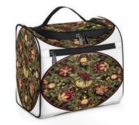 Mexpekil Beauty case da viaggio da appendere con 11 scomparti, ornamento dorato con ghirlanda impermeabile, organizer da viaggio per accessori shampoo contenitore articoli da toeletta di dimensioni