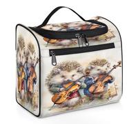 Mexpekil Beauty case da viaggio da appendere con 11 scomparti, riccio in attesa di amore con rose, impermeabile, organizer da viaggio per accessori shampoo, contenitore di dimensioni standard Toiletr,
