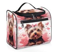 Mexpekil Beauty case da viaggio da appendere con 11 scomparti, simpatico cane West Highlander con papillon, impermeabile, organizer da viaggio per accessori, shampoo, contenitore di dimensioni
