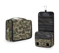 Mexpekil Beauty case da viaggio, da appendere, per donne, uomini, bambini, militare, mimetico, impermeabile, grande, portatile, con gancio e 4 scomparti