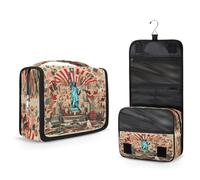 Mexpekil Beauty case da viaggio da appendere, per donne, uomini, bambini, statua della libertà, città degli Stati Uniti, borsa per il trucco da viaggio, impermeabile, grande organizer portatile per