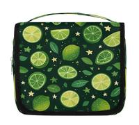 Mexpekil Beauty case da viaggio da appendere per donne, verde limone, grande, portatile, organizer per cosmetici per ragazze e ragazzi