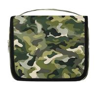 Mexpekil Beauty case da viaggio da appendere per donne, verde mimetico, grande, portatile, organizer per cosmetici per ragazze e ragazzi