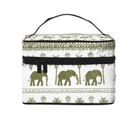 Mexpekil Beauty case da viaggio da donna, grande capacità, organizer per trucchi, borsa portatile per articoli da toeletta per donne e ragazze, Albero Elefante Boho, Taglia unica