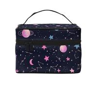 Mexpekil Beauty case da viaggio da donna, grande capacità, organizer per trucchi, borsa portatile per articoli da toeletta per donne e ragazze, Costellazioni di stelle, Taglia unica