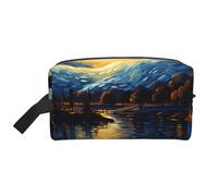 Mexpekil Beauty case da viaggio per donne e uomini, borsa impermeabile di grande capacità per trucchi e cosmetici, borsa organizer portatile, Dipingere Cielo Stellato, One Size