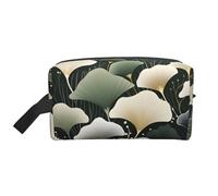 Mexpekil Beauty case da viaggio per donne e uomini, borsa impermeabile di grande capacità per trucchi e cosmetici, borsa organizer portatile, Foglia di ginkgo, One Size