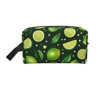 Mexpekil Beauty case da viaggio per donne e uomini, borsa impermeabile di grande capacità per trucchi e cosmetici, borsa organizer portatile, Frutta Limone Verde, One Size