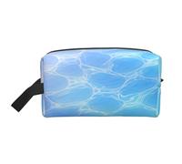 Mexpekil Beauty case da viaggio per donne e uomini, borsa impermeabile di grande capacità per trucchi e cosmetici, borsa organizer portatile, Acqua blu., One Size