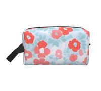 Mexpekil Beauty case da viaggio per donne e uomini, borsa impermeabile di grande capacità per trucchi e cosmetici, borsa organizer portatile, Fiorellino rosa, One Size