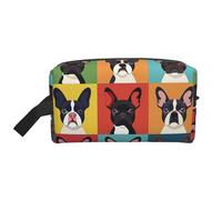 Mexpekil Beauty case da viaggio per donne e uomini, borsa impermeabile di grande capacità per trucchi e cosmetici, borsa organizer portatile, Facce di cane Terrier, One Size