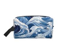 Mexpekil Beauty case da viaggio per donne e uomini, borsa impermeabile di grande capacità per trucchi e cosmetici, borsa organizer portatile, Onda, One Size