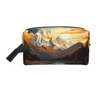 Mexpekil Beauty case da viaggio per donne e uomini, borsa impermeabile di grande capacità per trucchi e cosmetici, borsa organizer portatile, Albero del fiume di montagna, One Size