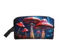 Mexpekil Beauty case da viaggio per donne e uomini, borsa impermeabile di grande capacità per trucchi e cosmetici, borsa organizer portatile, Fungo Rosso Magico, One Size