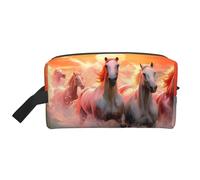 Mexpekil Beauty case da viaggio per donne e uomini, borsa impermeabile di grande capacità per trucchi e cosmetici, borsa organizer portatile, Cavallo Sea Run, One Size