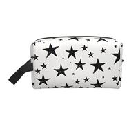 Mexpekil Beauty case da viaggio per donne e uomini, borsa impermeabile di grande capacità per trucchi e cosmetici, borsa organizer portatile, Stelle nere, One Size