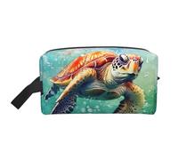 Mexpekil Beauty case da viaggio per donne e uomini, borsa impermeabile di grande capacità per trucchi e cosmetici, borsa organizer portatile, Tartaruga d'acqua di mare, One Size