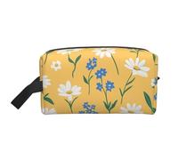 Mexpekil Beauty case da viaggio per donne e uomini, borsa impermeabile di grande capacità per trucchi e cosmetici, borsa organizer portatile, Piccole Margherite Piante, One Size