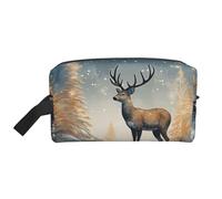 Mexpekil Beauty case da viaggio per donne e uomini, borsa impermeabile di grande capacità per trucchi e cosmetici, borsa organizer portatile, Foresta di cervi d'arte, One Size