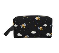 Mexpekil Beauty case da viaggio per donne e uomini, borsa impermeabile di grande capacità per trucchi e cosmetici, borsa organizer portatile, Api Cartoon Volare, One Size