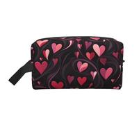 Mexpekil Beauty case da viaggio per donne e uomini, borsa impermeabile di grande capacità per trucchi e cosmetici, borsa organizer portatile, Amore Cuori N, One Size