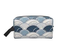 Mexpekil Beauty case da viaggio per donne e uomini, borsa impermeabile di grande capacità per trucchi e cosmetici, borsa organizer portatile, Onda d'arte, One Size
