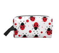Mexpekil Beauty case da viaggio per donne e uomini, borsa impermeabile di grande capacità per trucchi e cosmetici, borsa organizer portatile, Motivo coccinella rossa, One Size