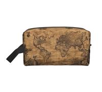 Mexpekil Beauty case da viaggio per donne e uomini, borsa impermeabile di grande capacità per trucchi e cosmetici, borsa organizer portatile, Mappa del Mondo, One Size