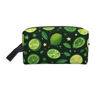 Mexpekil Beauty case da viaggio per donne e uomini, borsa impermeabile di grande capacità per trucchi e cosmetici, borsa organizer portatile, Verde limone., One Size