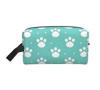 Mexpekil Beauty case da viaggio per donne e uomini, borsa impermeabile di grande capacità per trucchi e cosmetici, borsa organizer portatile, Zampa verde acqua, One Size