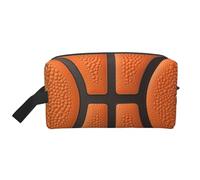 Mexpekil Beauty case da viaggio per donne e uomini, borsa impermeabile di grande capacità per trucchi e cosmetici, borsa organizer portatile, Pelle Arancione Basket, One Size