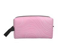 Mexpekil Beauty case da viaggio per donne e uomini, borsa impermeabile di grande capacità per trucchi e cosmetici, borsa organizer portatile, Linea Rosa Bianca, One Size