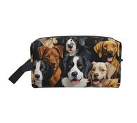 Mexpekil Beauty case da viaggio per donne e uomini, borsa impermeabile di grande capacità per trucchi e cosmetici, borsa organizer portatile, Razza di cani, One Size