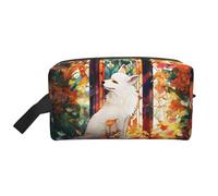 Mexpekil Beauty case da viaggio per donne e uomini, borsa impermeabile di grande capacità per trucchi e cosmetici, borsa organizer portatile, Foglie di Vol, One Size