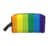 Mexpekil Beauty case da viaggio per donne e uomini, borsa impermeabile di grande capacità per trucchi e cosmetici, borsa organizer portatile, Linea Arcobaleno, One Size