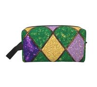 Mexpekil Beauty case da viaggio per donne e uomini, borsa impermeabile di grande capacità per trucchi e cosmetici, borsa organizer portatile, Arte Geometrica Glitter, One Size