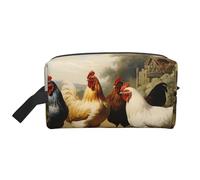 Mexpekil Beauty case da viaggio per donne e uomini, borsa impermeabile di grande capacità per trucchi e cosmetici, borsa organizer portatile, Galline da fattoria, One Size