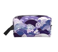 Mexpekil Beauty case da viaggio per donne e uomini, borsa impermeabile di grande capacità per trucchi e cosmetici, borsa organizer portatile, Onda giapponese, One Size