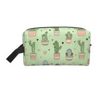 Mexpekil Beauty case da viaggio per donne e uomini, borsa impermeabile di grande capacità per trucchi e cosmetici, borsa organizer portatile, Cuore di cactus, One Size
