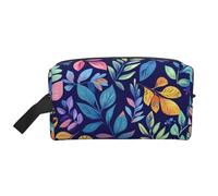 Mexpekil Beauty case da viaggio per donne e uomini, borsa impermeabile di grande capacità per trucchi e cosmetici, borsa organizer portatile, Foglie colorate car, One Size