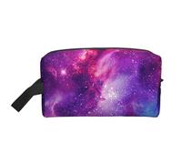 Mexpekil Beauty case da viaggio per donne e uomini, borsa impermeabile di grande capacità per trucchi e cosmetici, borsa organizer portatile, Galassia Rosa Viola, One Size