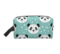 Mexpekil Beauty case da viaggio per donne e uomini, borsa impermeabile di grande capacità per trucchi e cosmetici, borsa organizer portatile, Panda Face Dot, One Size