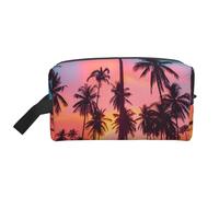 Mexpekil Beauty case da viaggio per donne e uomini, borsa impermeabile di grande capacità per trucchi e cosmetici, borsa organizer portatile, Palma dell'isola, One Size
